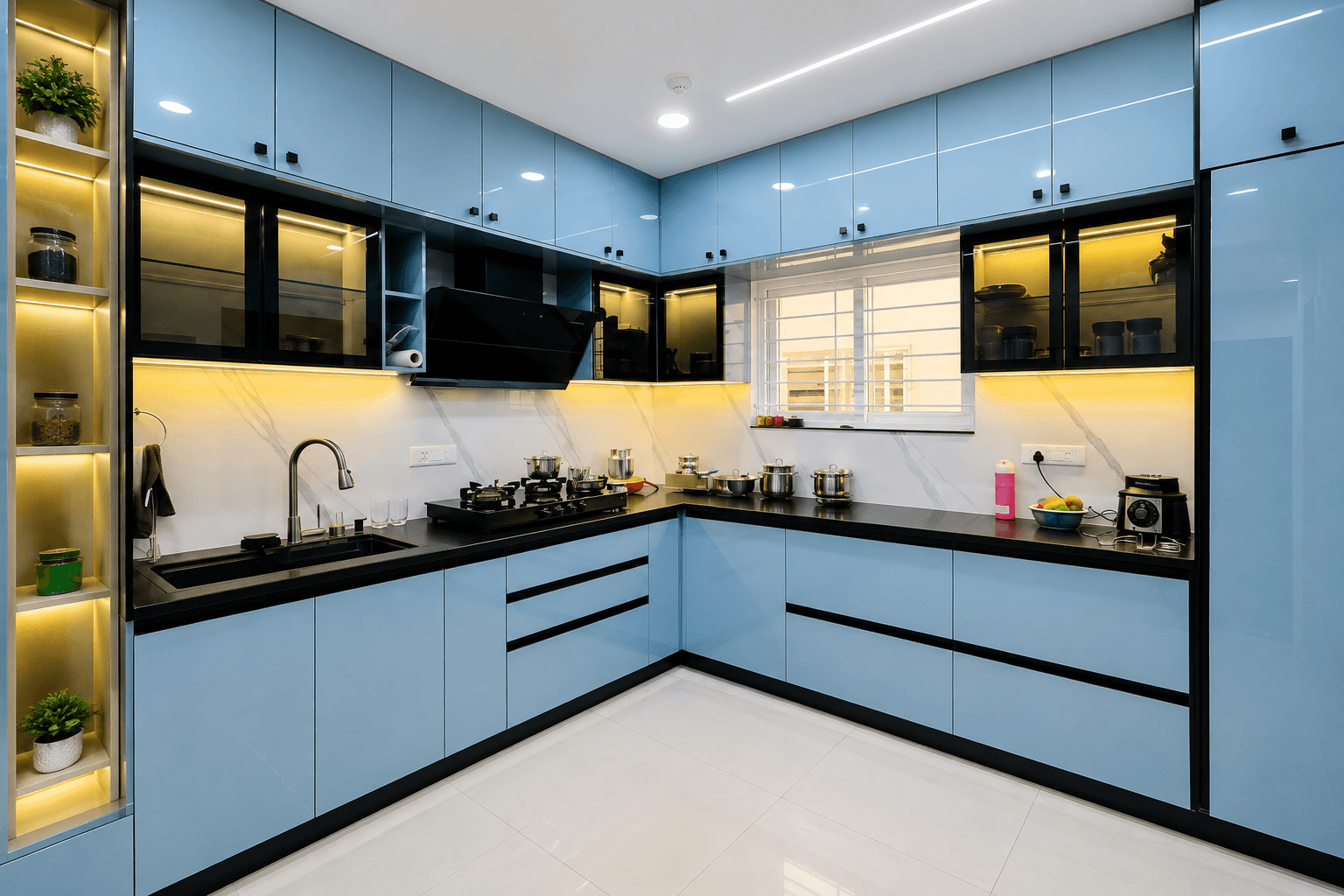 Luxury modular kitchen with island