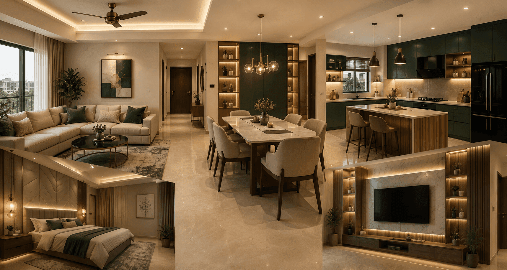 Warm modern Indian home interior